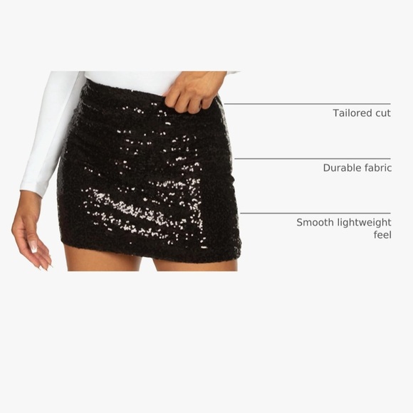 Black Sequin Mini Skirt by Tipsy Elves - Picture 3 of 5